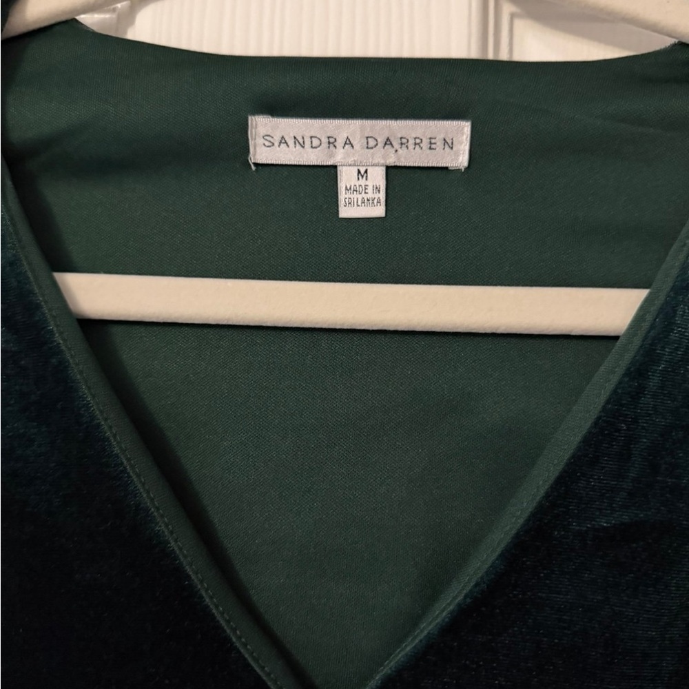 Sandra Darren Emerald Green Velvet Dress Women’s M - Picture 3 of 3